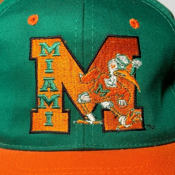Vintage University of Miami Hurricanes Florida Canes Snapback Hat Cap‎ - Picture 2 of 7